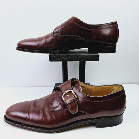 Bally Burlington Single Monk Strap Full Leather Loafer, Made in Italy, Sz 9 1/2B - Picture 4 of 10